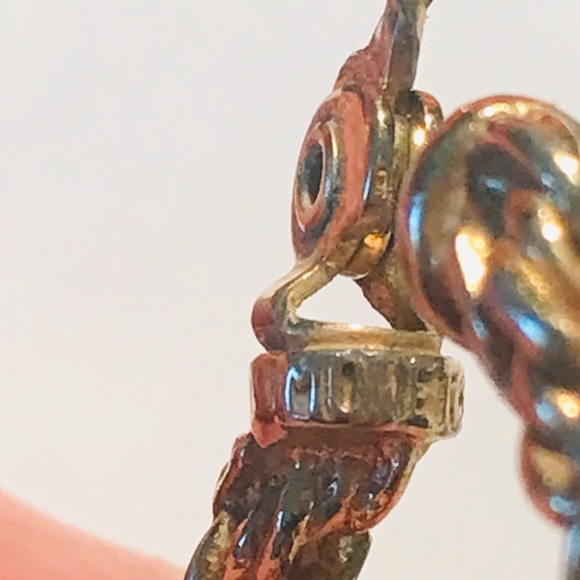 VINTAGE MONET ROPE EARRINGS - Picture 2 of 5